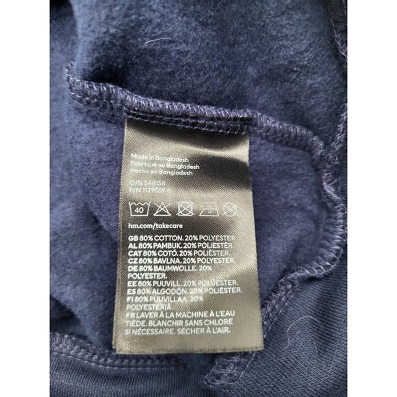 H&M Kids SZ 8-10 Navy Blue Sweatshirt Cardigan Uniform Gender Neutral Unisex - Picture 7 of 7